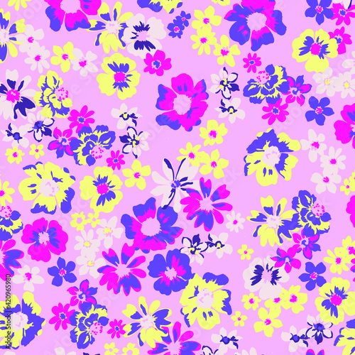 Floral seamless pattern For textile, wallpapers, print, wrapping paper. Vector stock illustration.