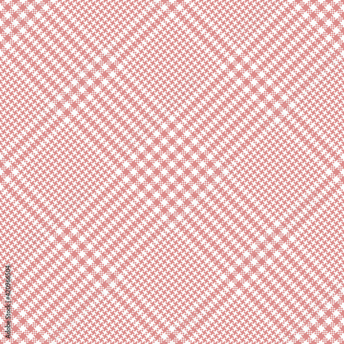 Check plaid pattern glen in rose pink and white. Light tartan plaid background graphic vector for dress, tablecloth, other modern everyday spring summer fashion fabric print.