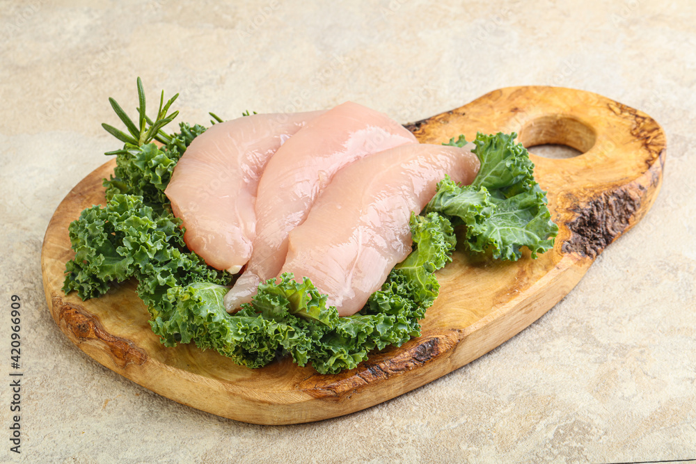 Raw small chicken fillet for cooking Raw small chicken fillet for cooking