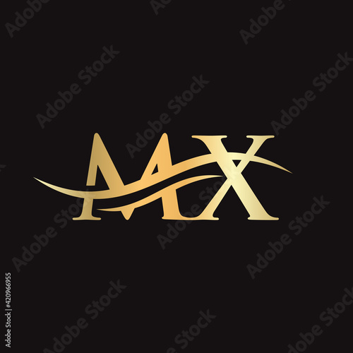 Creative MX letter with luxury concept. Modern MX Logo Design for business and company identity. photo