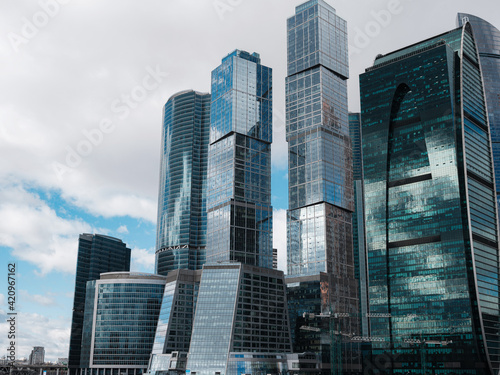 MOSCOW, RUSSIA - February 20, 2020: Moscow City. View of skyscrapers Moscow International Business Center. Russia.