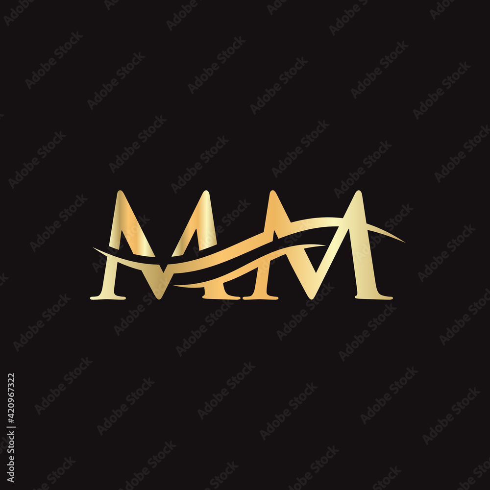 MM logo. Monogram letter MM logo design Vector. MM letter logo design with modern trendy. - obrazy, fototapety, plakaty 