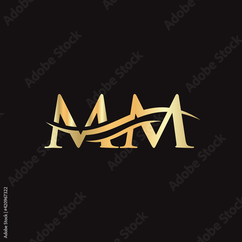 MM logo. Monogram letter MM logo design Vector. MM letter logo design with modern trendy. photo