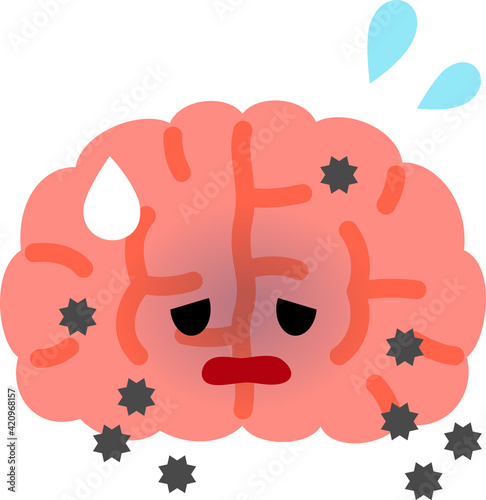 有害物質が蓄積した脳のキャラクター