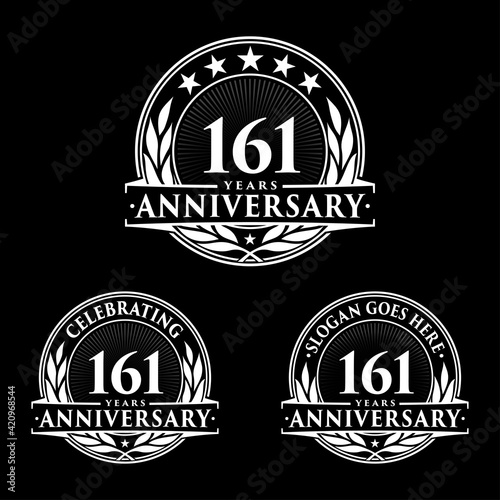 161 years anniversary collection logotype. Vector and illustration.
