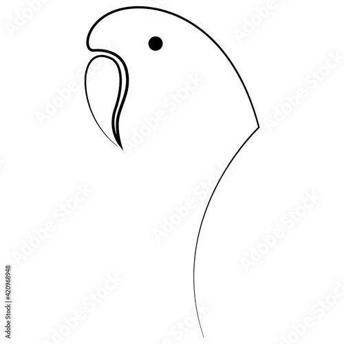 One line parrot design silhouette. Hand drawn minimalism style vector illustration.