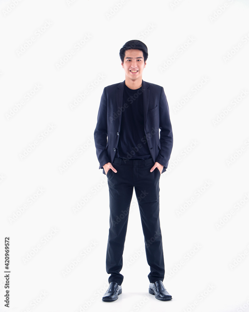 Naklejka premium Young businessman on white background