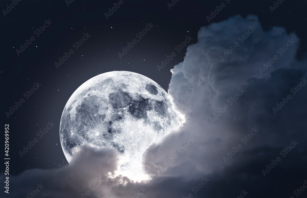 Magical Fullmoon with clouds