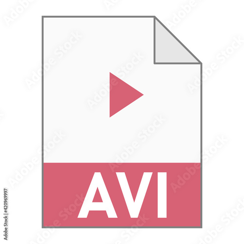 Free Download Modern flat design of AVI file icon for web - GFXLoad