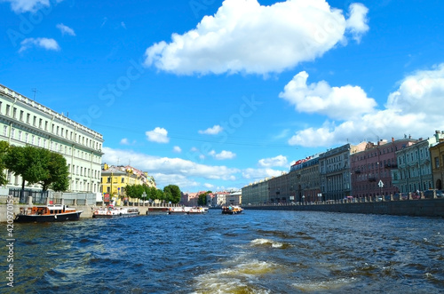 View of the Moika River in Saint Petersburg  Russia