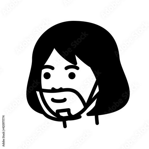 Woman wearing mouth shield. Vector illustration.