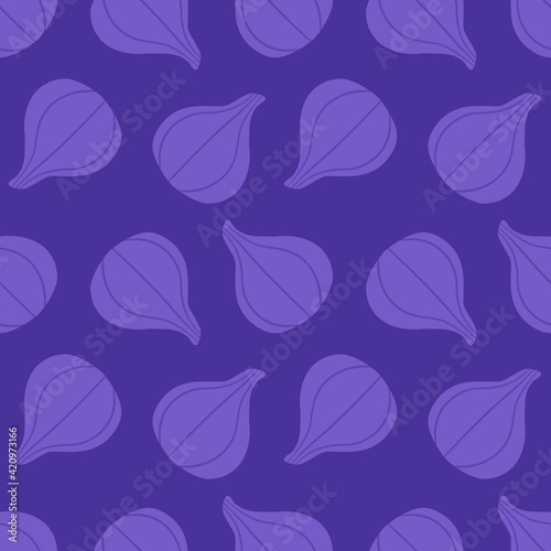 Cartoon style fig fruits vector seamless pattern background for cooking and food design.
