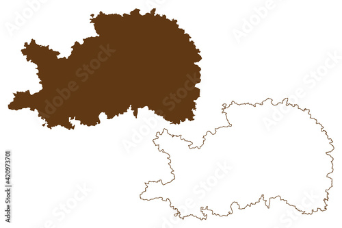 Ostalbkreis district (Federal Republic of Germany, rural district, Baden-Wurttemberg State) map vector illustration, scribble sketch Ostalbkreis map photo