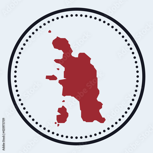 Pangkor Island round stamp. Round logo with island map and title. Stylish minimal Pangkor Island badge with map. Vector illustration.