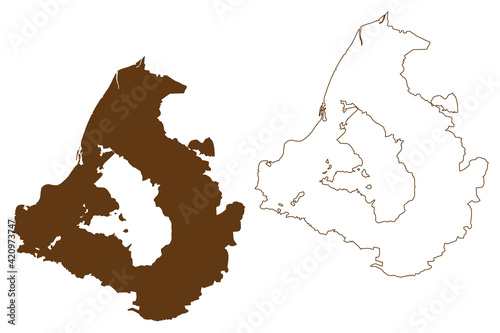 Rastatt district (Federal Republic of Germany, rural district, Baden-Wurttemberg State) map vector illustration, scribble sketch Rastatt map