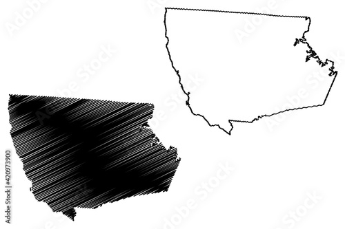 Fairfield County, State of South Carolina (U.S. county, United States of America, USA, U.S., US) map vector illustration, scribble sketch Fairfield map photo