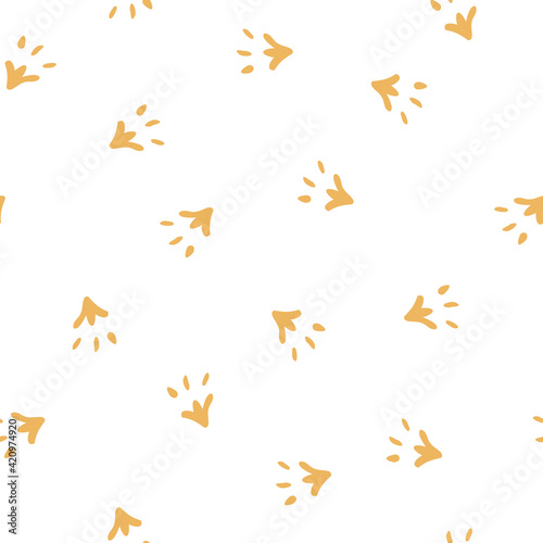 seamless floral pattern with hand-drawn yellow flower vector illustration. Good for wallpaper, fabric, cover, stationary, paper.