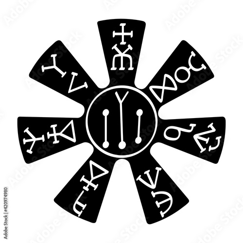 vector icon with The Pliska Rosette medieval Bulgarian symbol for your project photo