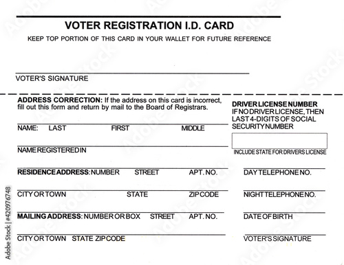 Voter Registration ID Card