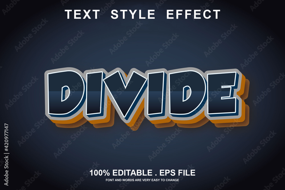 divide text effect editable