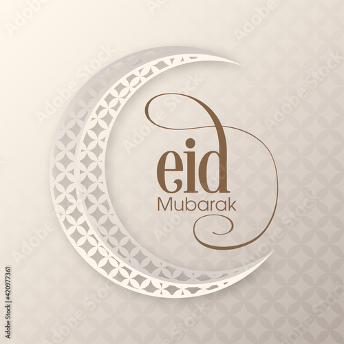Eid Mubarak greeting card for the Muslim community festival celebration.