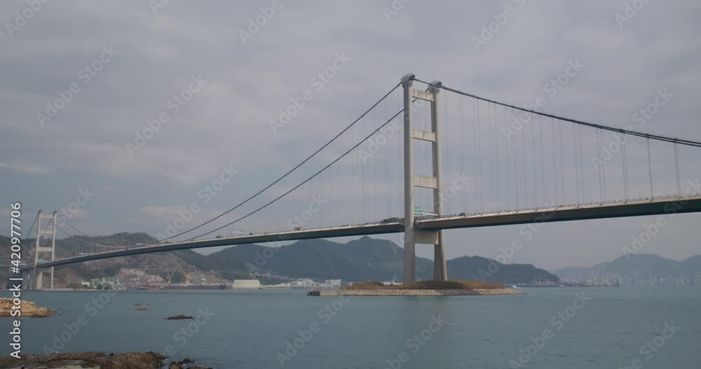 Tsing Ma Suspension bridge in Hong Kong city Tsing Ma Suspension bridge in Hong Kong city