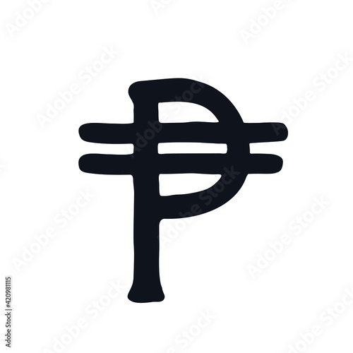 Philippines peso doodle icon logo sign Money symbol
