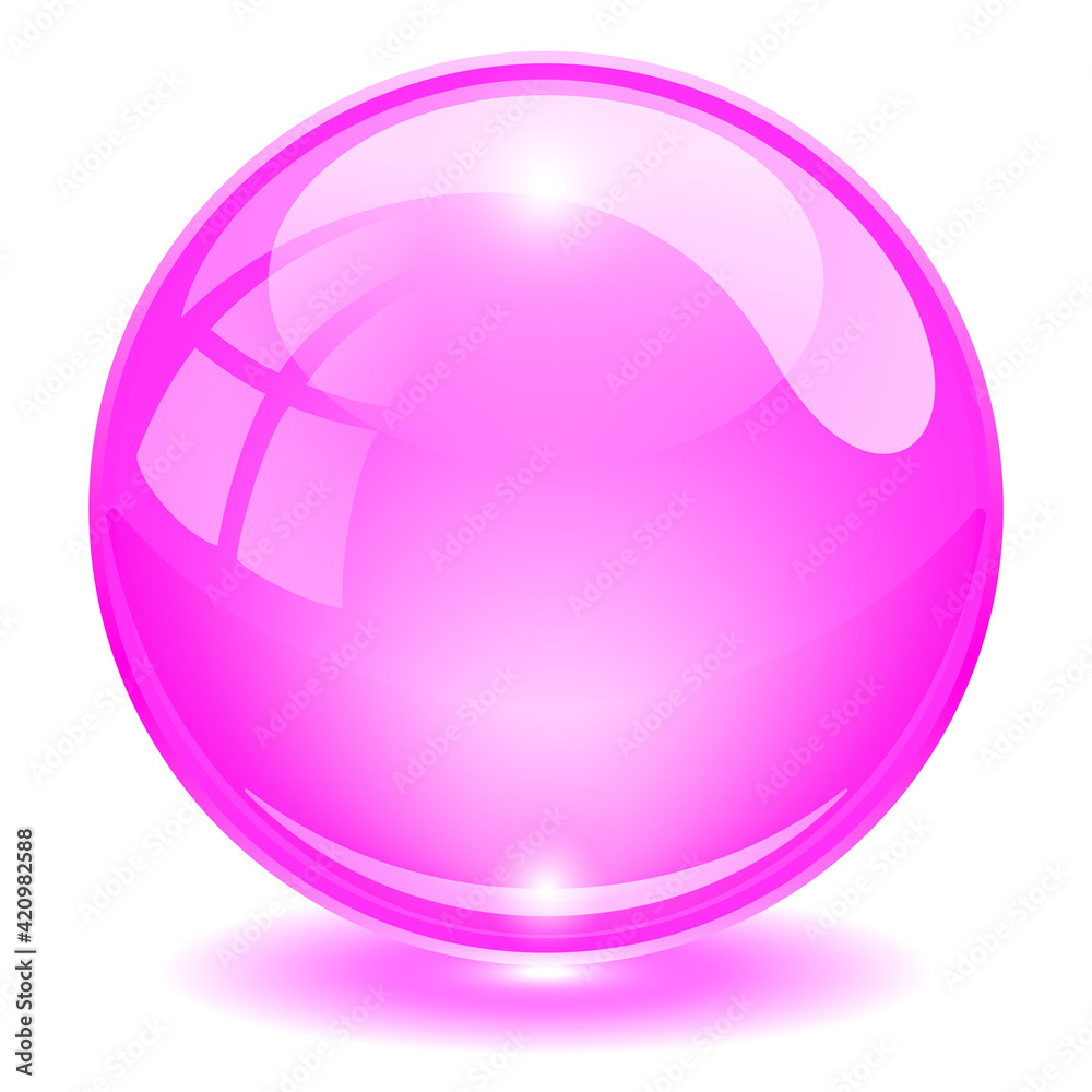 Obraz premium Pink glass ball vector illustration