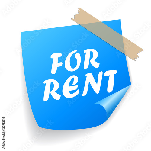 For rent vector note paper
