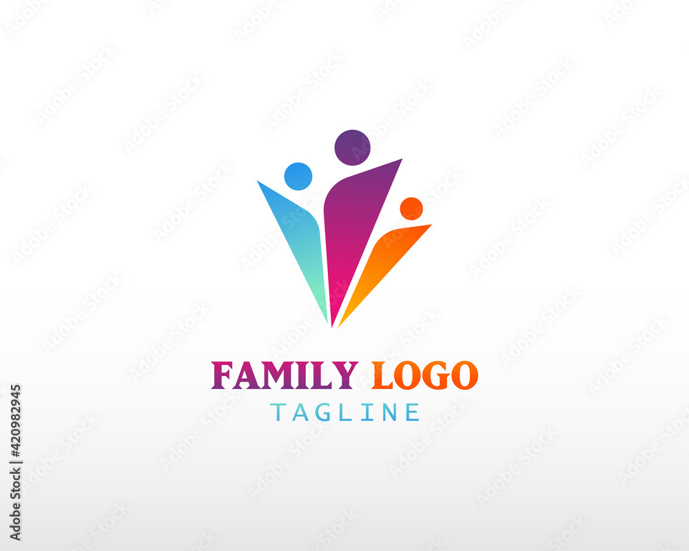 family logo creative fun logo people creative