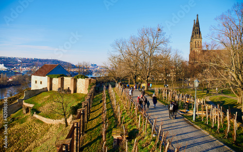 Prague,Czech Republic - January 31 2021: Vyšehrad on a sunny winter day                             photo