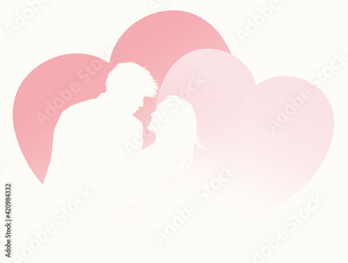 illustration of couple kissing
