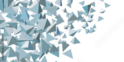 Abstract triangle Glossy geometric background 3d illustration
