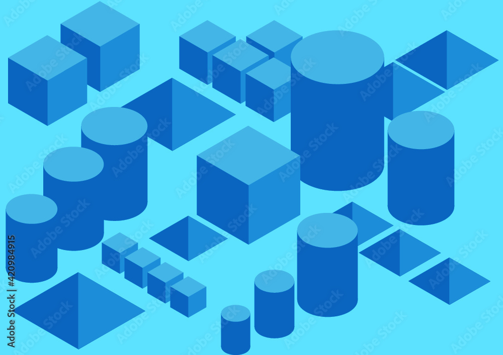 Abstract illustration isometric geometric form