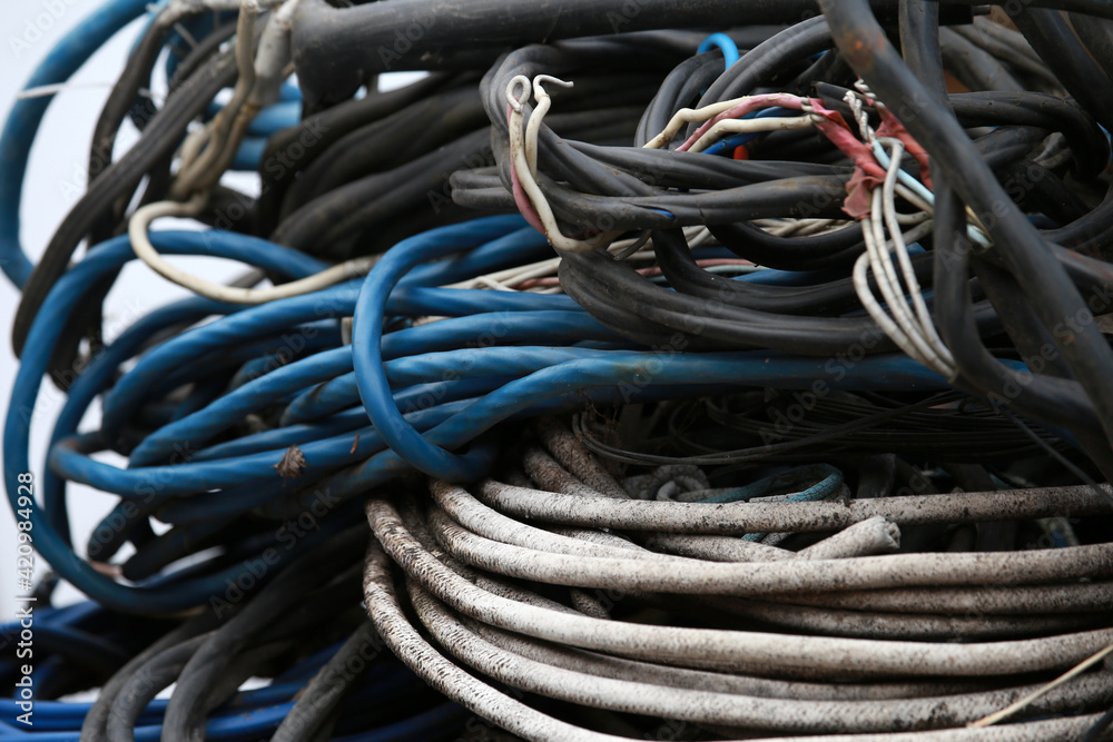 a bunch of different cables and wires a bunch of different cables and wires