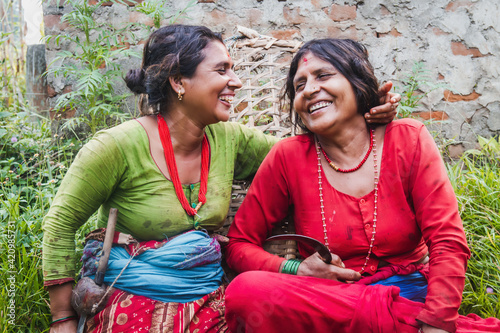 Portrait of Happy Nepali Women photo