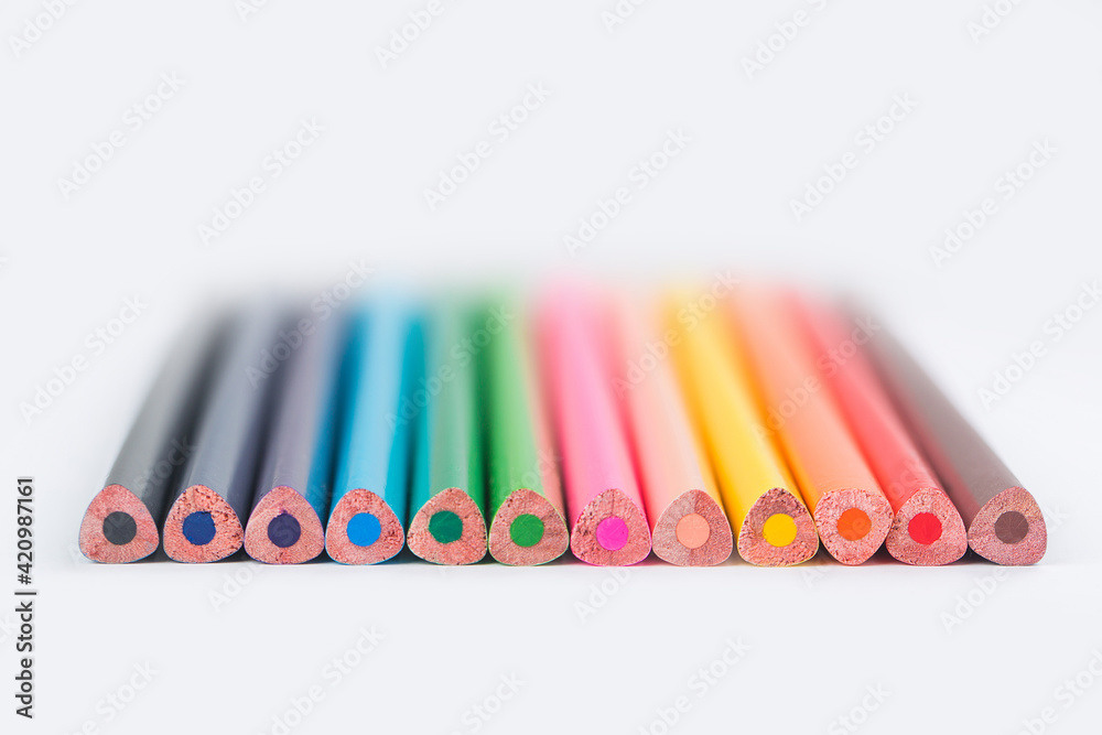 Colourful pencils on white background Colourful pencils on white background