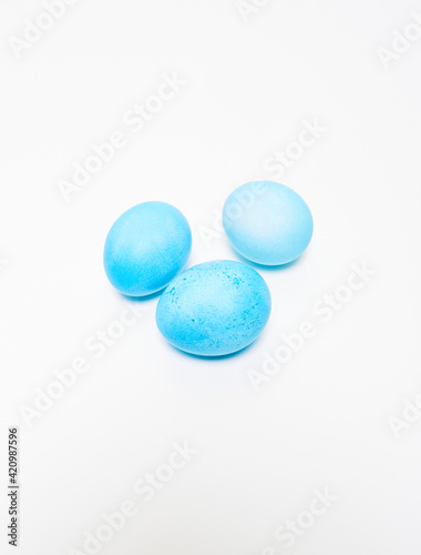 Easter eggs on white background. Easter concept.