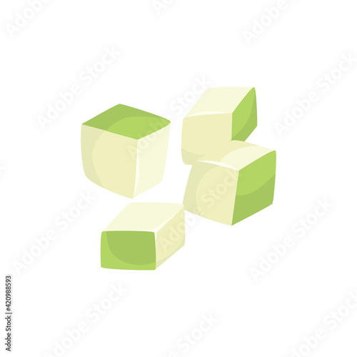 Green Cabbage Cubes Composition