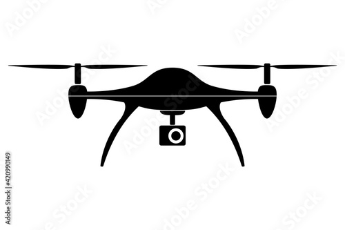 Drone with camera, vector illustration