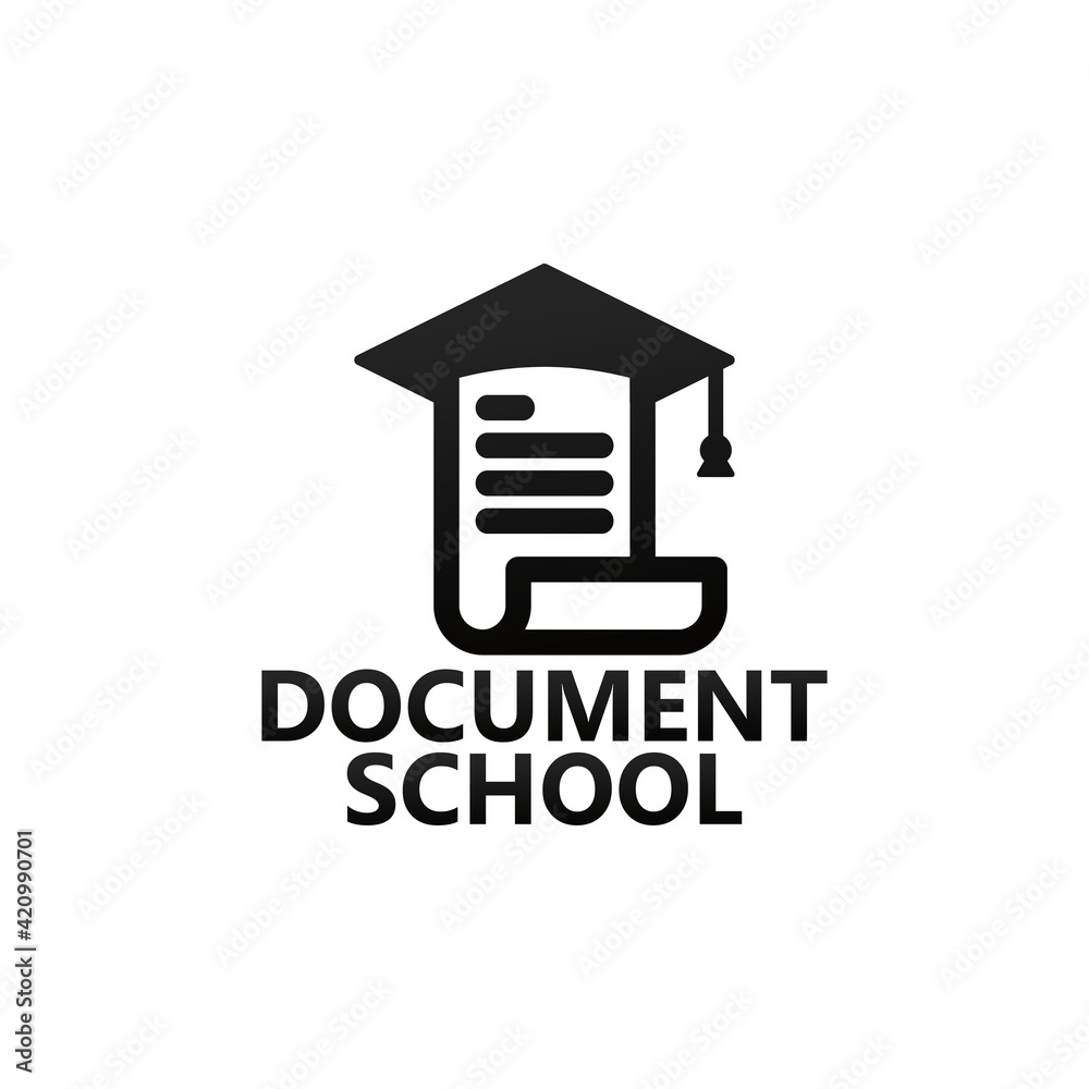 School paper document logo template design School paper document logo template design