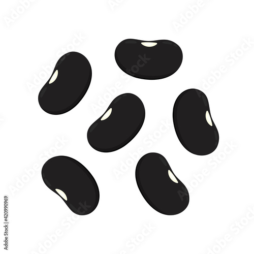 Black turtle bean vector. Black turtle bean on white background.