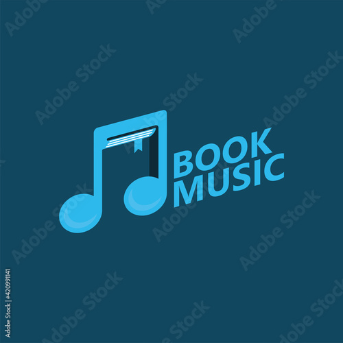 Book music logo template design