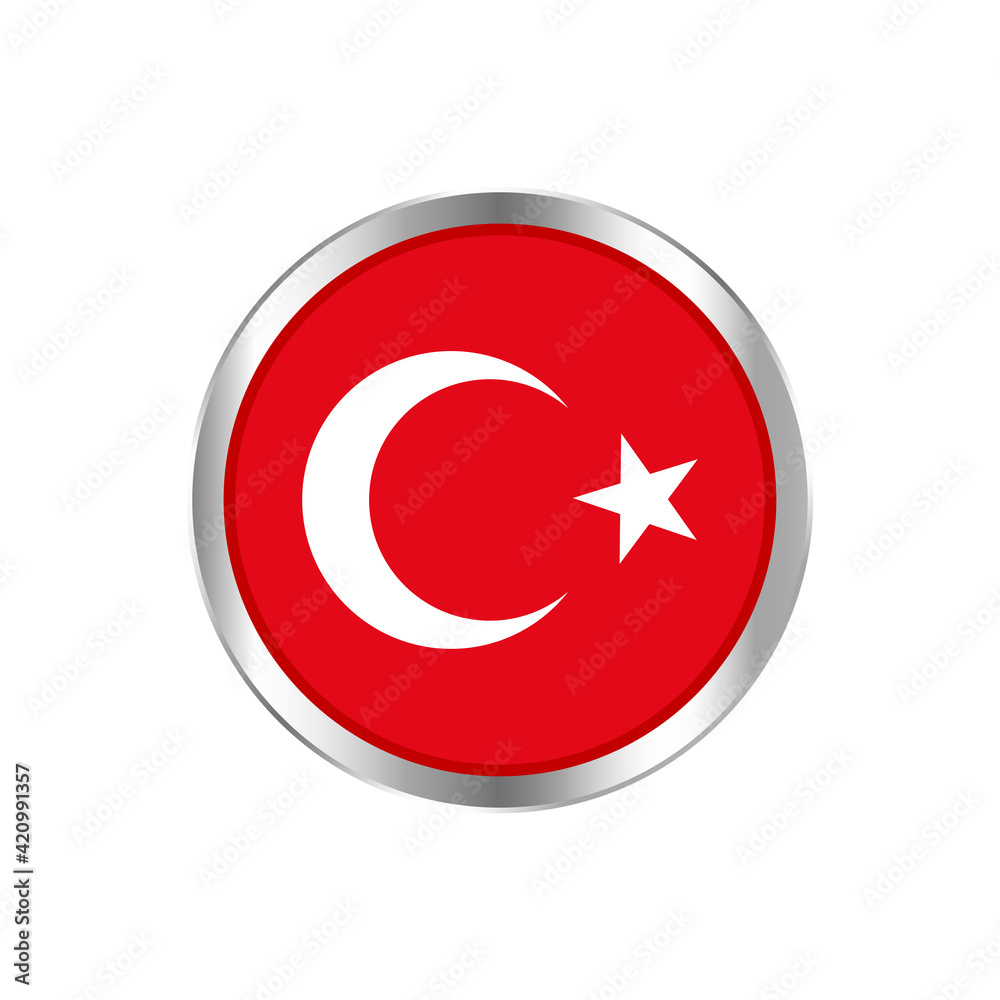 Turkey flag logo. Turkey flag symbol vector. Turkey flag logo. Turkey flag symbol vector.