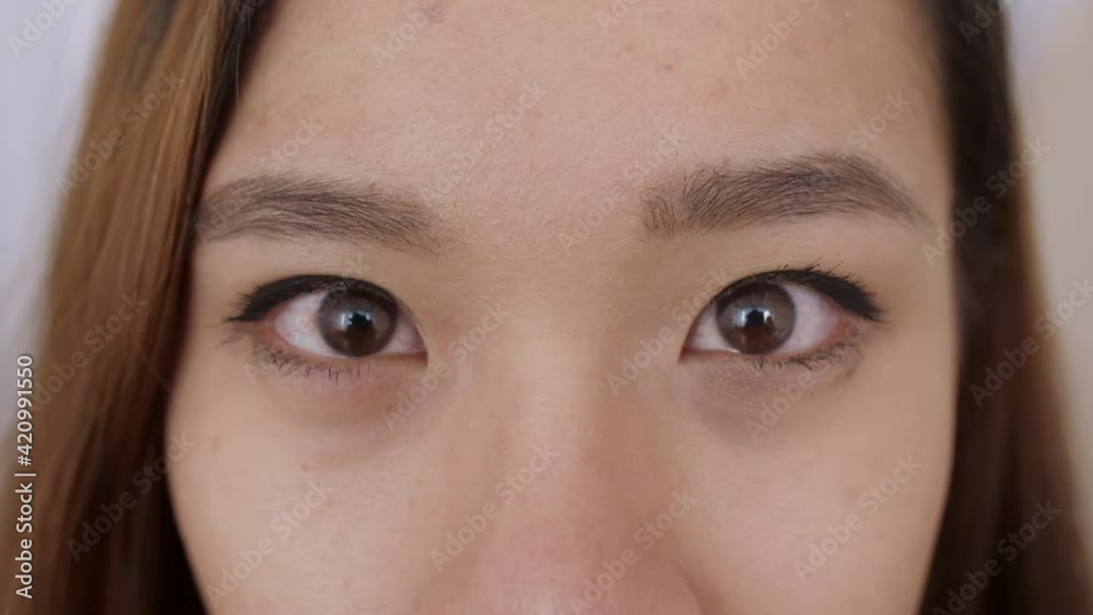 Close up of Middle Eastern young Woman Face, The girl has beautiful brown eyes, she smiles. High quality 4k footage Close up of Middle Eastern young Woman Face, The girl has beautiful brown eyes, she smiles. High quality 4k footage