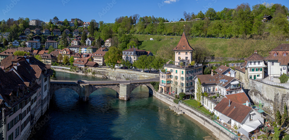 River Aar and Untertorbrucke in Bern, Switzerland