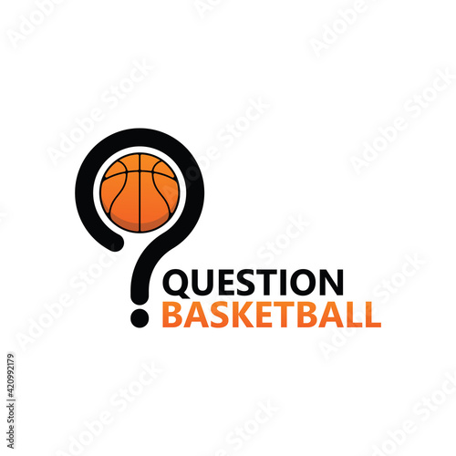 Basketball question logo template design