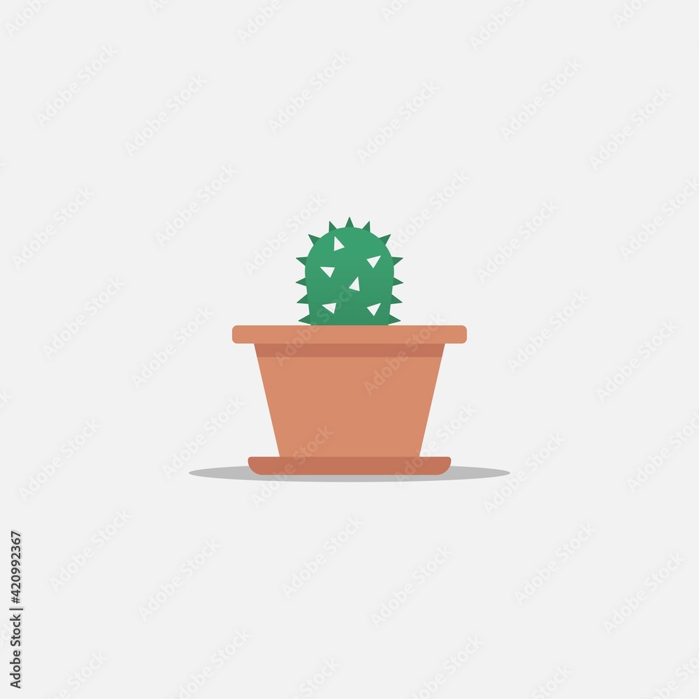 Flat design cactus vector illustration, isolated on white background Flat design cactus vector illustration, isolated on white background