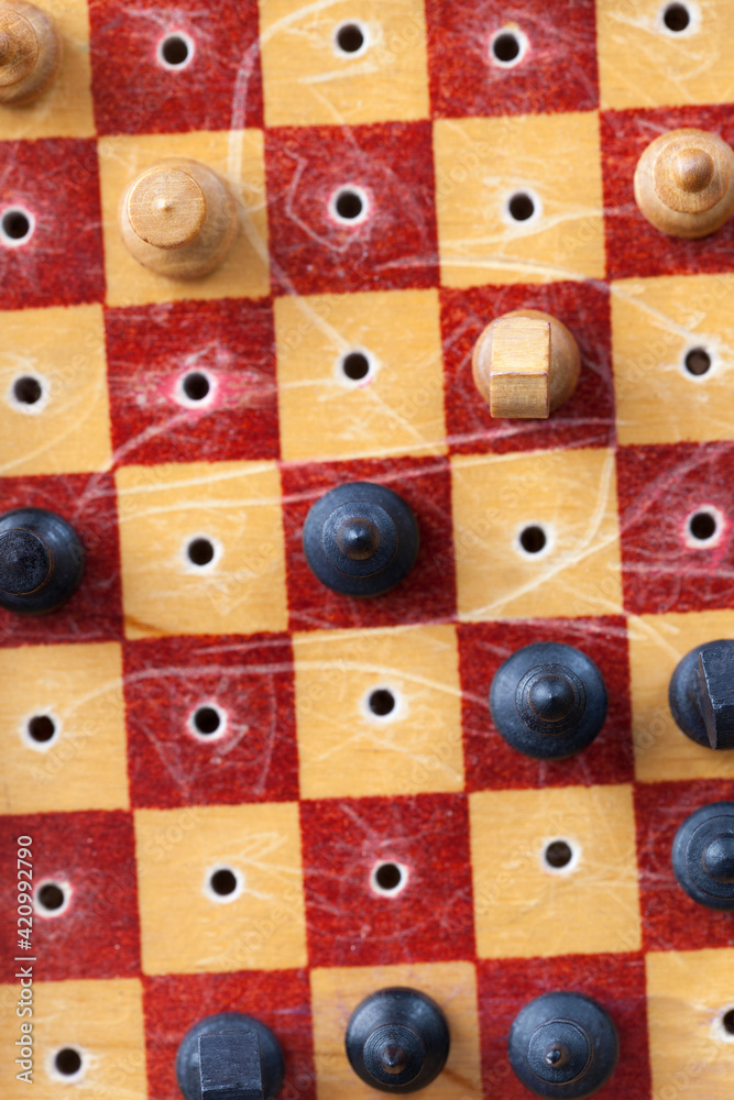 Old wooden chess Old wooden chess