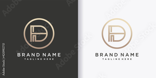 Brand logo design letter d with creative circle concept part seven